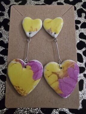 Hand Crafted Heart Dangle Earrings